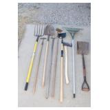 Garden Tools- Shovels, Fork, Rake, Axe