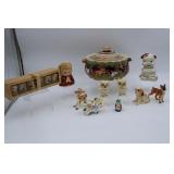Old Ceramic Animal Banks Cups Shakers
