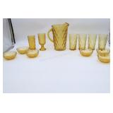 Retro Amber Glassware