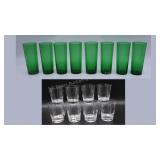 Forest Green Tumblers & Clear Barware