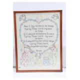 Night Time Prayer Needlework Sampler