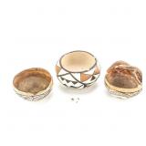 3 Small Pots-Acoma, Isleta, Wedding Pot-Published