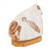 Indian Carved Stone Sculpture Signed "HKEITH"