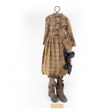 Antique 1886 Doll Dress & Boots