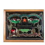 Vintage Heineken Framed Bar Mirror