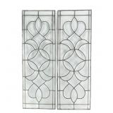 Pair of Antique Leaded Glass Window Panels