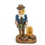 Hand-Carved Wooden Folk Art - Billy the Kid
