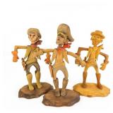 Hand-Carved Wooden Folk Art - Three Friends