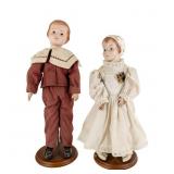 (2) 1998 USPS Collectible Schoenhut Girl & Boy