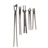 (5) Hand-Forged Blacksmith & Farrier Tongs