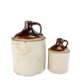 (2) Antique 1/2 & 2-Gallon Stoneware Jugs