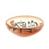 1970s Hopi Polychrome Piki Bowl-Signed