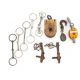 (10) Antique Barn Hardware and Farming Tools