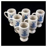 Set of Six Vandermint Dutch Coffee Pedestal Mugs