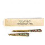 Greek Enamel Cloisonne Brass Letter Opener