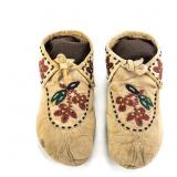 Pair of Beaded Moccasins-Floral