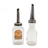 (2) Vintage Texaco  & Duraglass Motor Oil Bottles