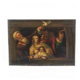 Antique Oil Painting on Metal Panel