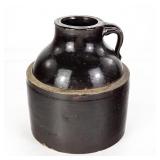 Antique Brown-Glazed Stoneware Whiskey Jug