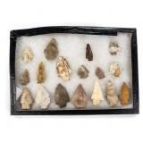 16pc Native American Projectile Points