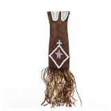 Plains Style Beaded Suede Pipe Bag