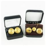 (2) Pair D&RGW & Union Pacific Railroad Cufflinks