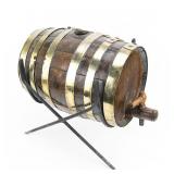 Antique Mini Oak Keg with Stand