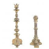 Pair of Mismatched Decorative Candlesticks