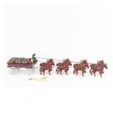 Cast Iron Toy Horse Drawn Beer Wagon