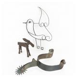 Large Decorative Hand-Forged Cowboy Spur, Misc