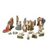 Vintage 23-Piece Chalkware Nativity Set
