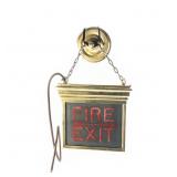 Vintage Brass Back-Lit Double-Sided Fire Exit Sign