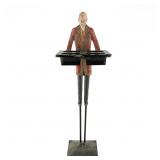 Cast Metal Butler Stand with Slotted Tray