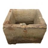 Chiseled Stone Fountain Basin & Concrete Frog