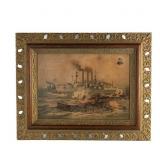 Framed Span Am War Saloon Print