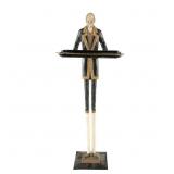 Cast Metal Butler Stand/Slot Machine Coin Stand