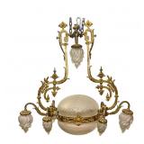 Ornate Gilt Metal "Flame" Chandelier
