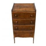 4 Drawer Oak Cylinder Record Cabinet