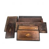Group of seven cylinder music box top lids
