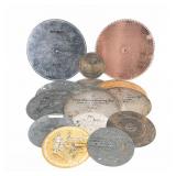 16 Varied Make Music Box Discs 7" to 15.5" Diam
