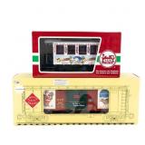 2004 L.G.B. & 2007 Aristo Craft Christmas Boxcars