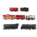 MARX Streamline Locomotive & (5) Tin Litho RR Cars