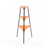Orange Metal 3-Shelf Plant Stand