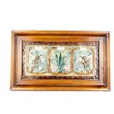 Framed Majolica Relief Tile Wall Plaque