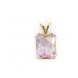 Ladies 14K Yellow Gold Pink Amethyst Pendant
