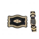 Belt Buckle and Watch Set