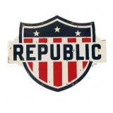 48" Republic Gasoline Die Cut DSP Advertising Sign