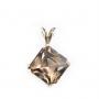 Ladies Princess Cut Smokey Topaz Sterling Pendant