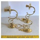 3-Brass Wall Candle Holders