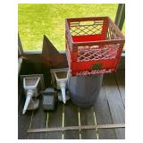 3-Outdoor Lamps, Star, Painted Nail Keg & Milk Cag